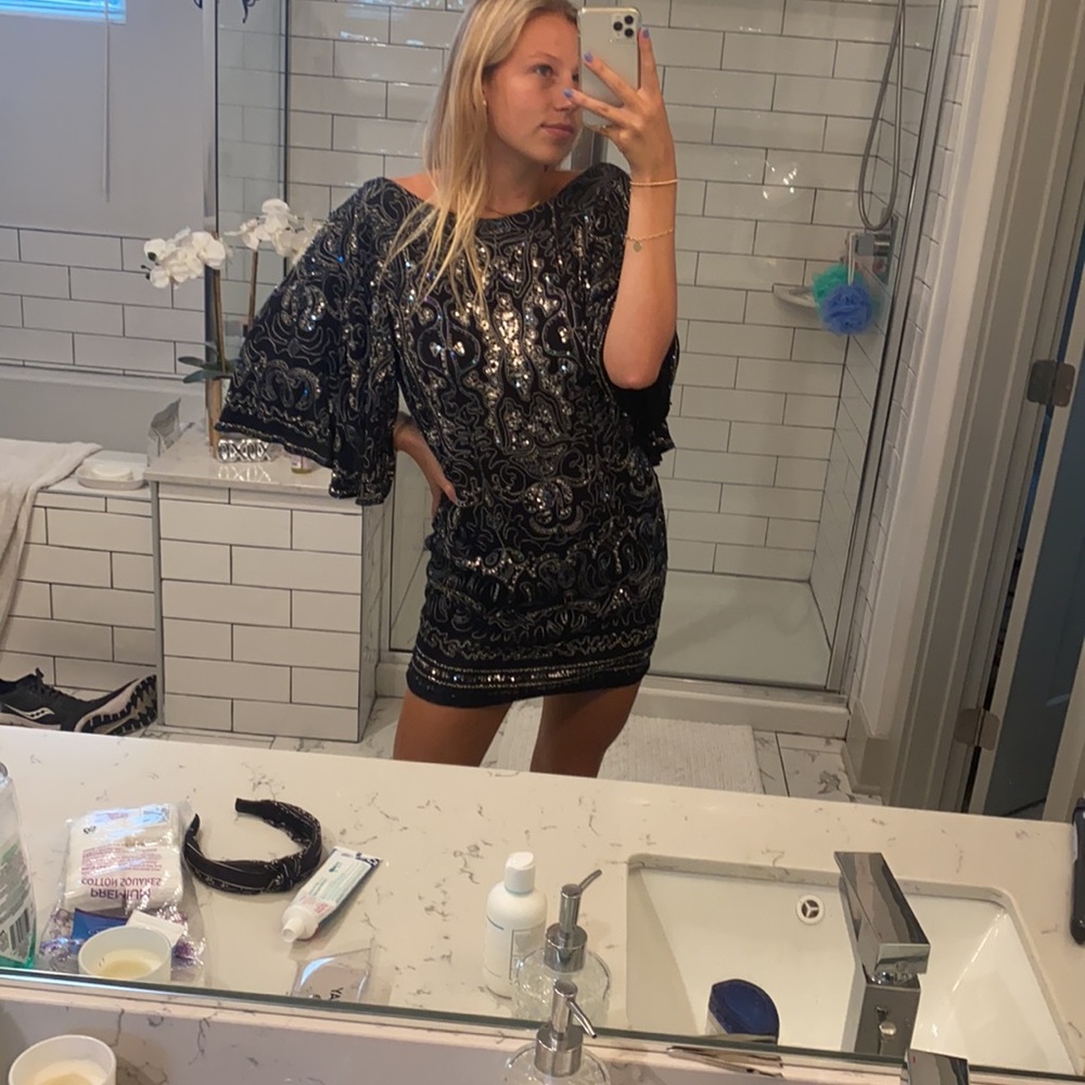 free people black sequin dress!!!